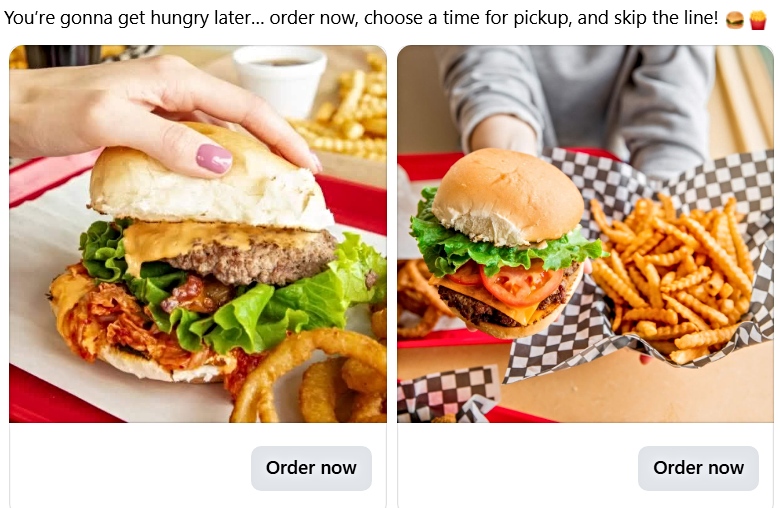 Facebook ad example.