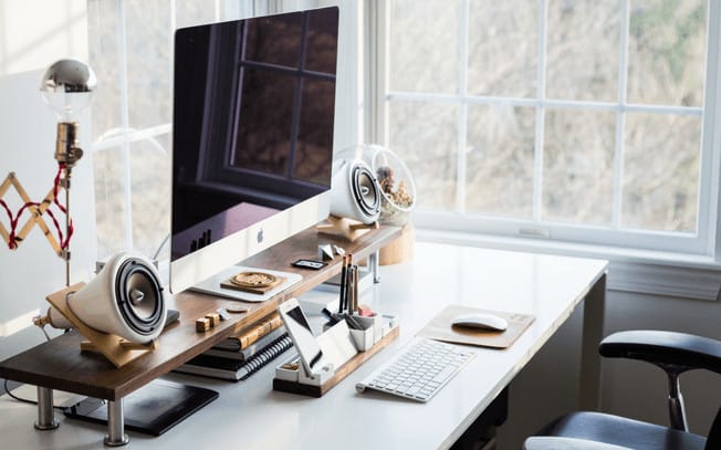 Photo of computer on desk