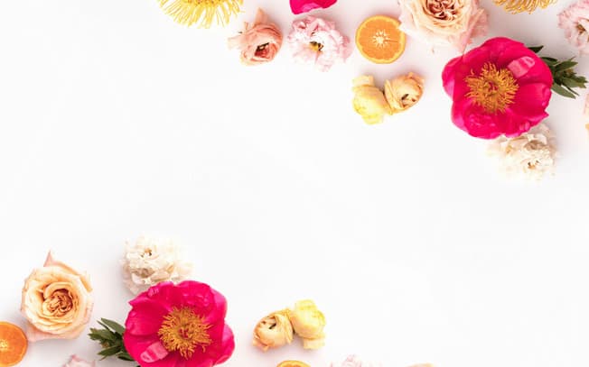 Colorful flowers on a walk background