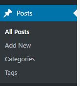 Screenshot of WordPress posts