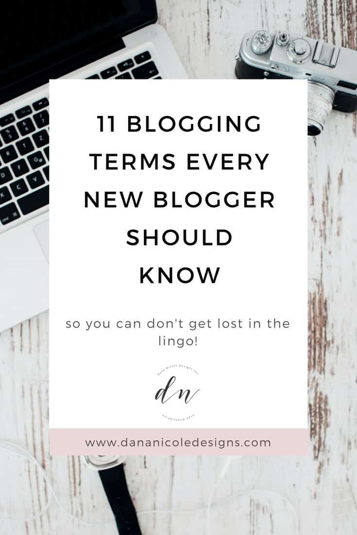 image with text overlay: 11 blogging terms every new blogger should know