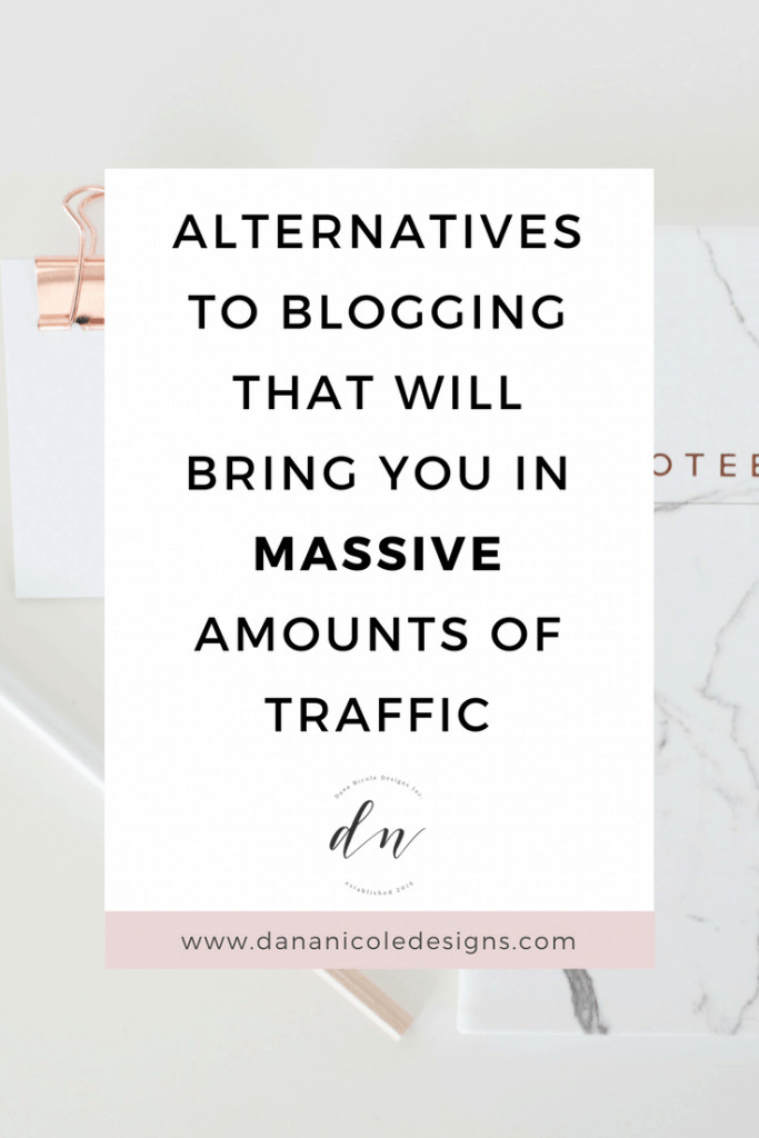 image with text overlay: alternative to blogging that will bring you in massive amounts of traffic