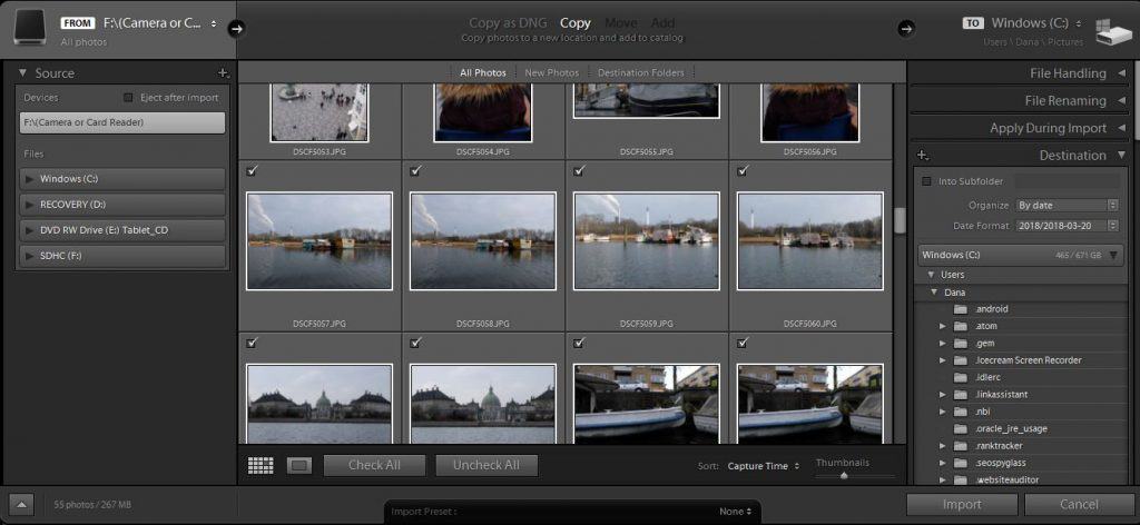 Screenshot of the Adobe Lightroom interface