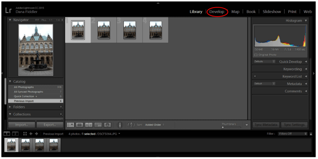 Screenshot of the Adobe Lightroom interface