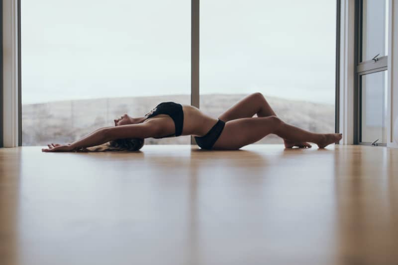 Boudoir photography. Girl laying down