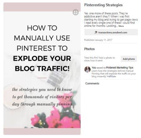 Screenshot of a Pin on Pinterest