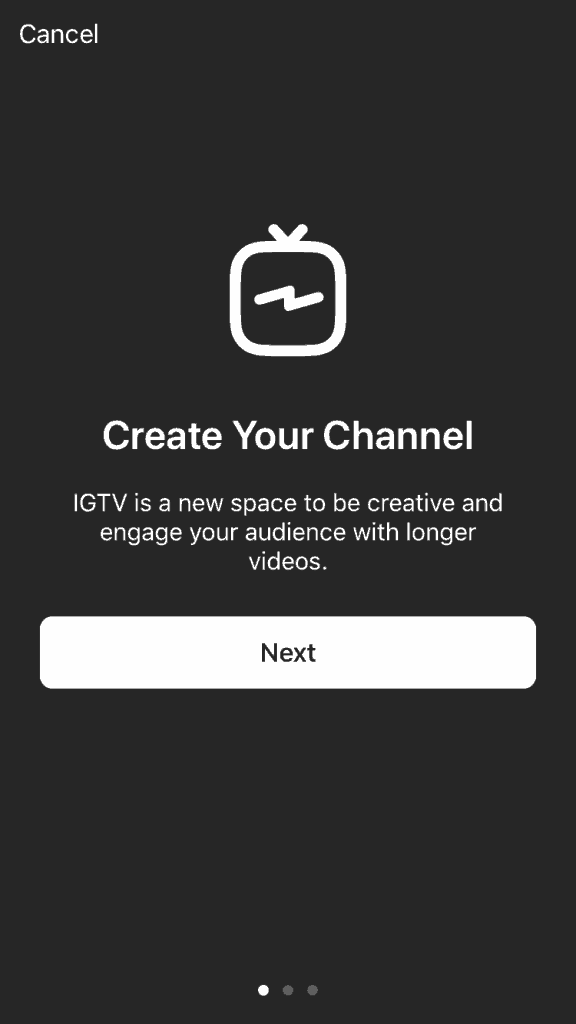 screenshot of instagram tv