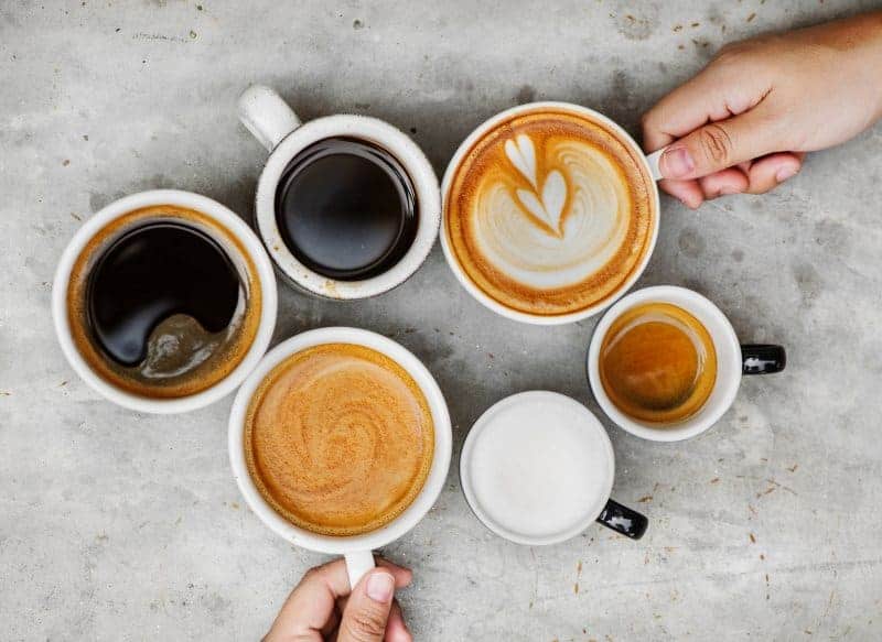Lattes and coffee