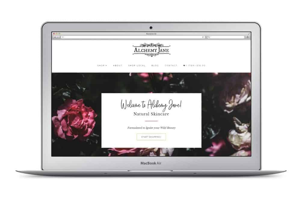 laptop mockup of website