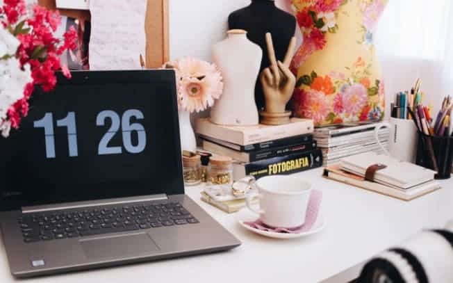 Laptop on a desk