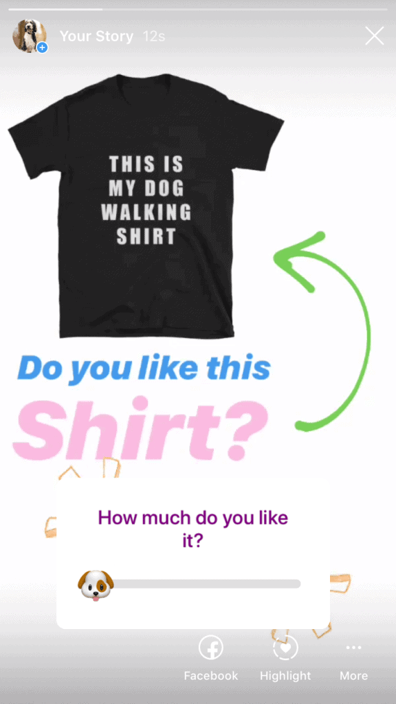 Screenshot of an Instagram story