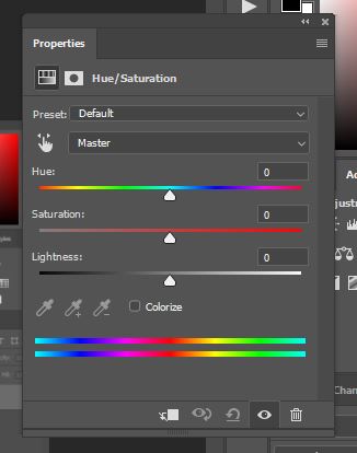 Phothoshop hue/saturation color editor