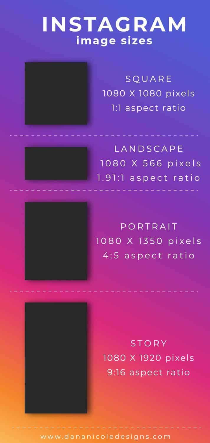 instagram size cheatsheet