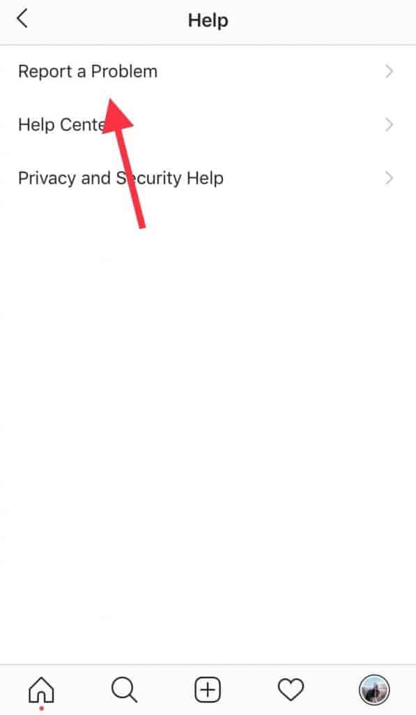 where to report a problem on instagram