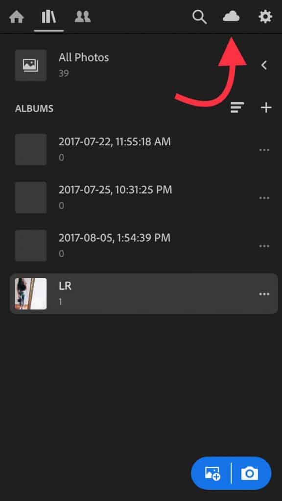 where to upload photos to lightroom app