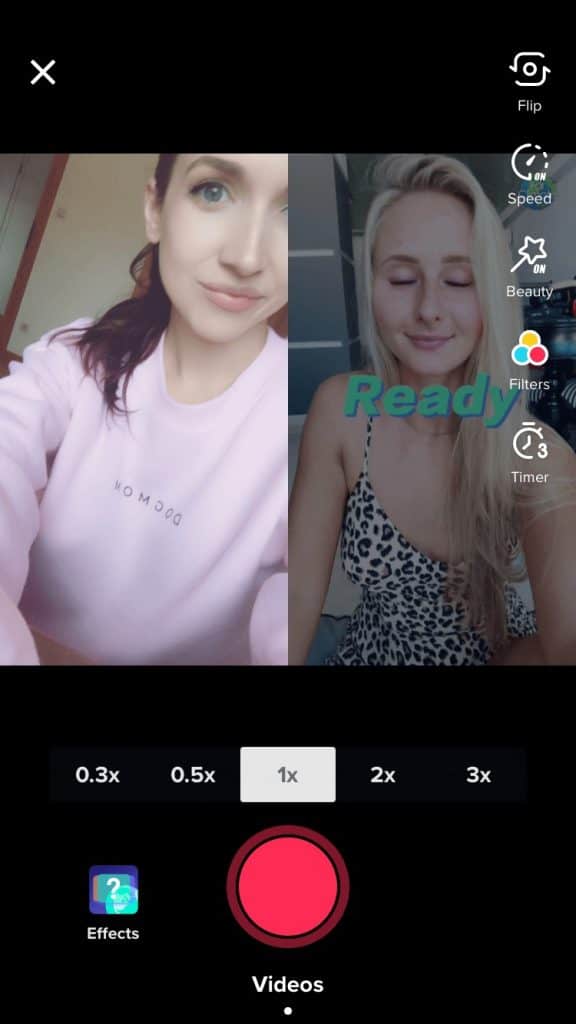 Tiktok duet features a split screen with two videos