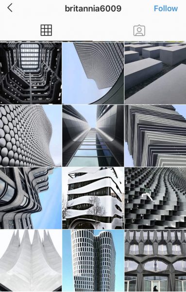 A screenshot of an Instagram feed with abstract photo