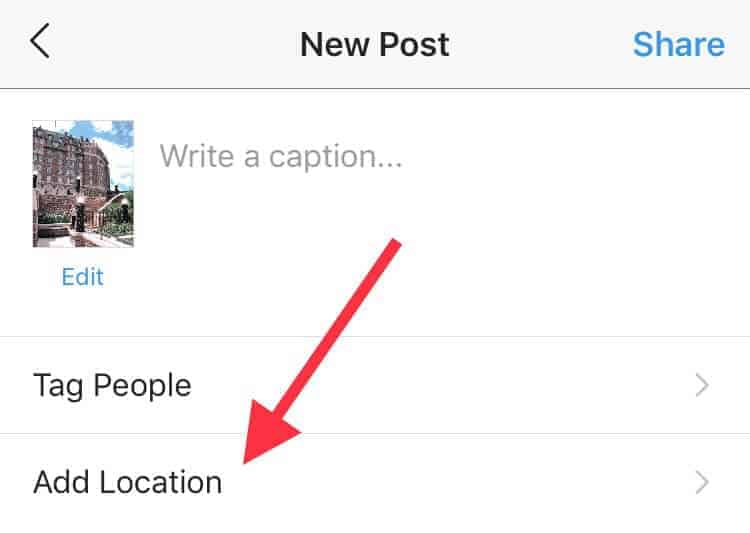 Where to add location to your Instagram posts