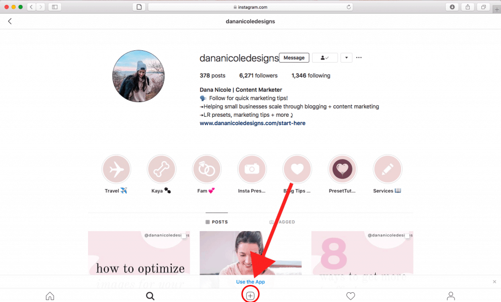 Screenshot of an Instagram feed shown on a laptop