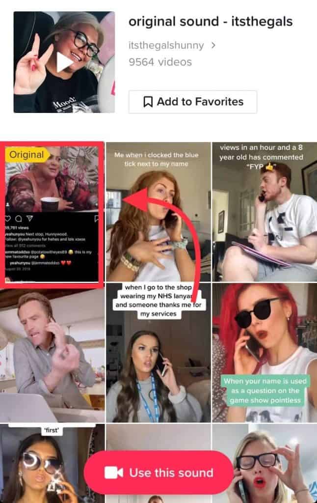 The TikTok search page