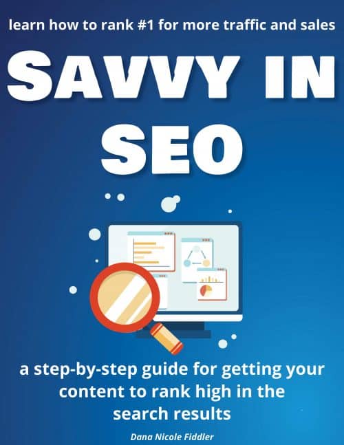 ebook cover that says "Savvy in SEO"