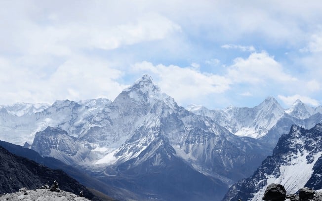 Mountains and a blue sky