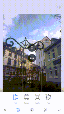 A moving GIF showing how you can adjust the perspective of your photos