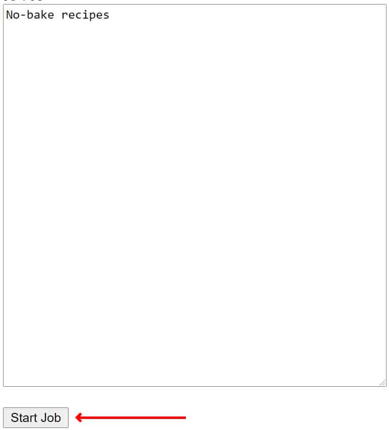 A screenshot of Keyword Shitter.