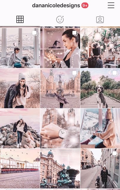 A screenshot of an instagram grid