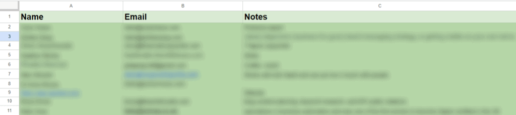 An SME spreadsheet.
